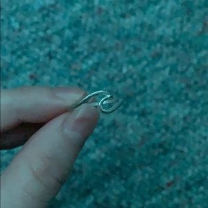 cute wave silver ring
